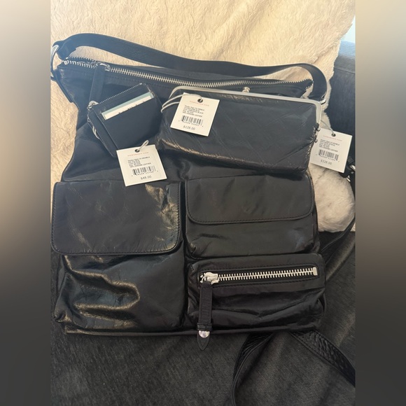 HOBO Handbags - Auth Hobo matching 3 piece set in black leather super soft. All 4 pieces NWT